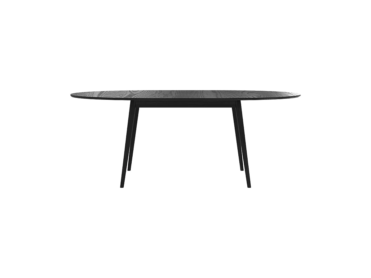 Mesa de comedor ovalada de madera negra extensible 170/200 cm - Eddy