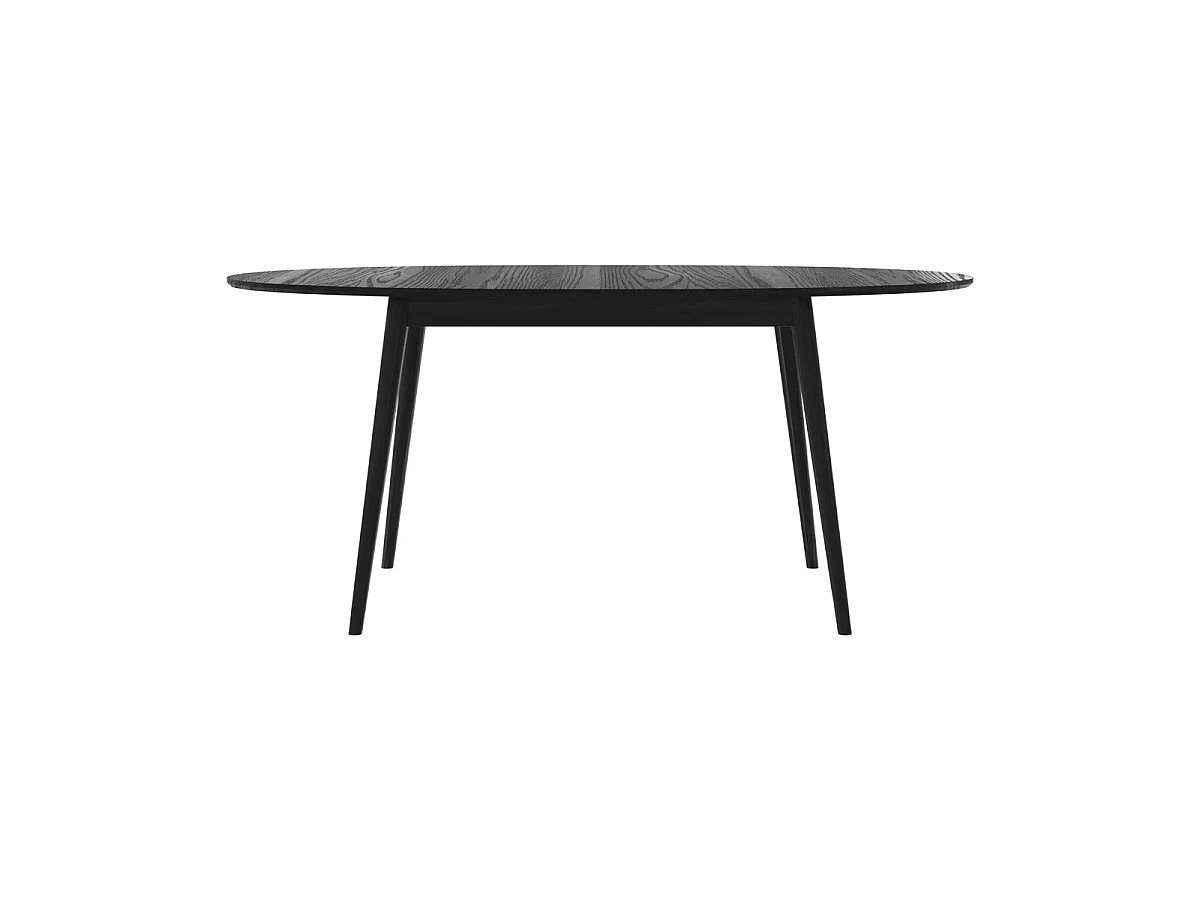 Mesa de comedor ovalada de madera negra extensible 170/200 cm - Eddy