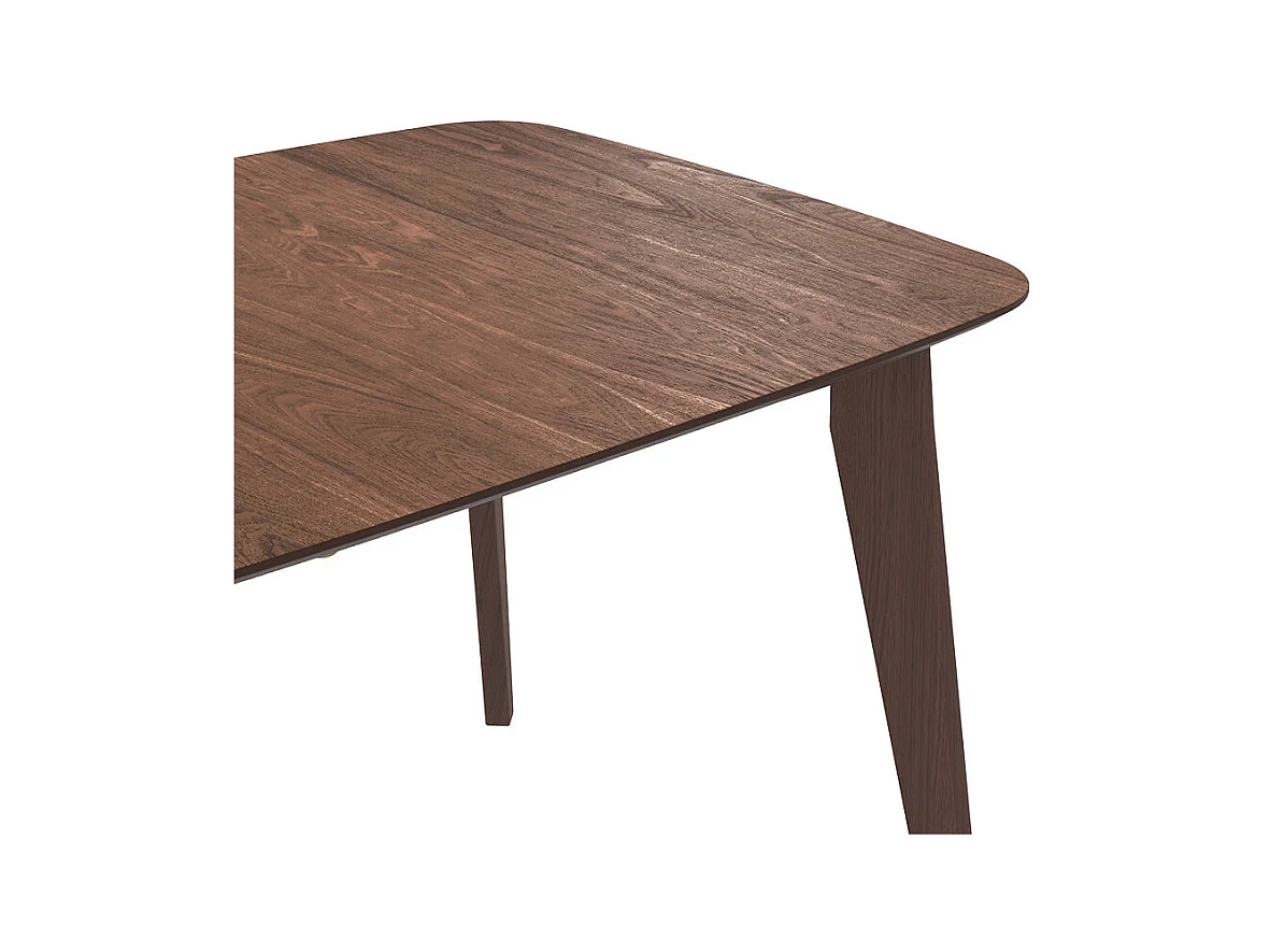 Table rectangulaire 4/6 personnes extensible en bois foncé 150/180 cm - Oman