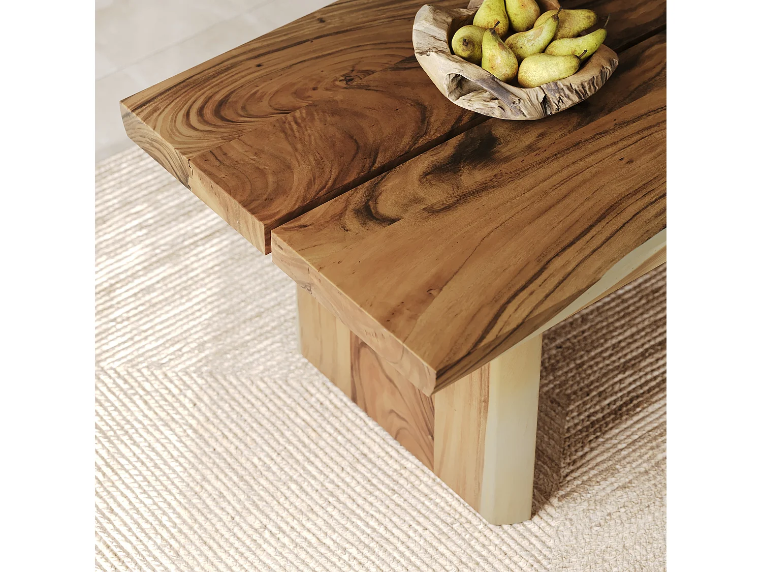 Tavolo rettangolare in legno di suar 220 cm per 8 persone - Tanah