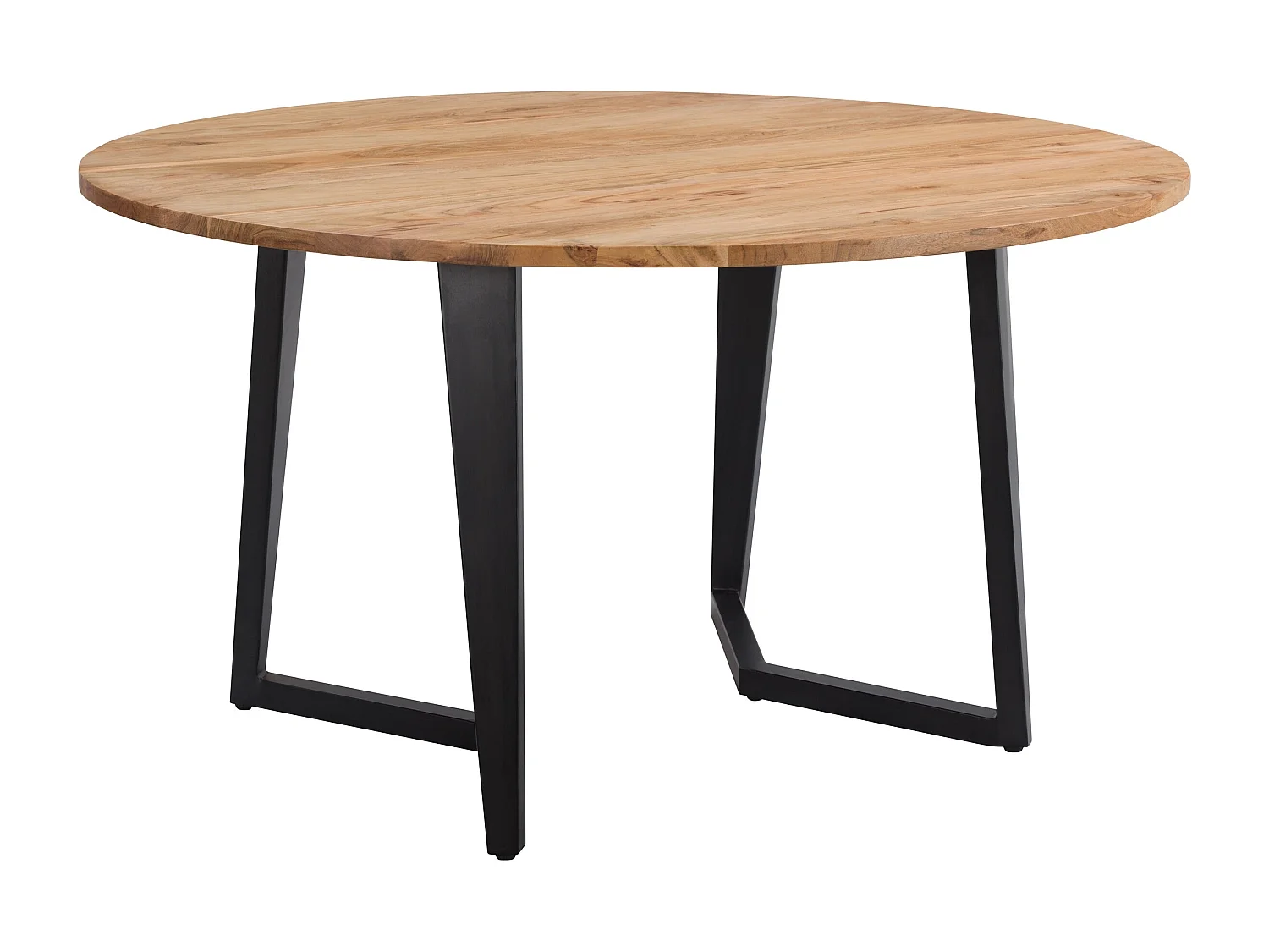 Table ronde 6 personnes en bois d'acacia et métal 140 cm - Moorea