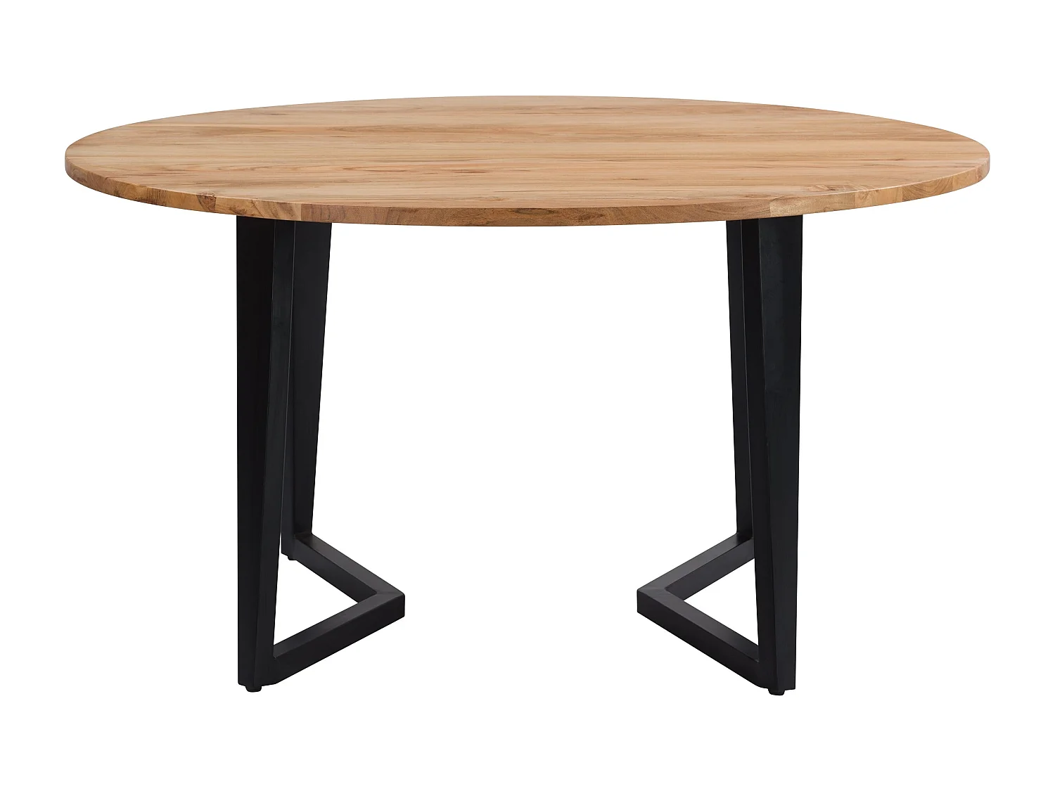 Table ronde 6 personnes en bois d'acacia et métal 140 cm - Moorea