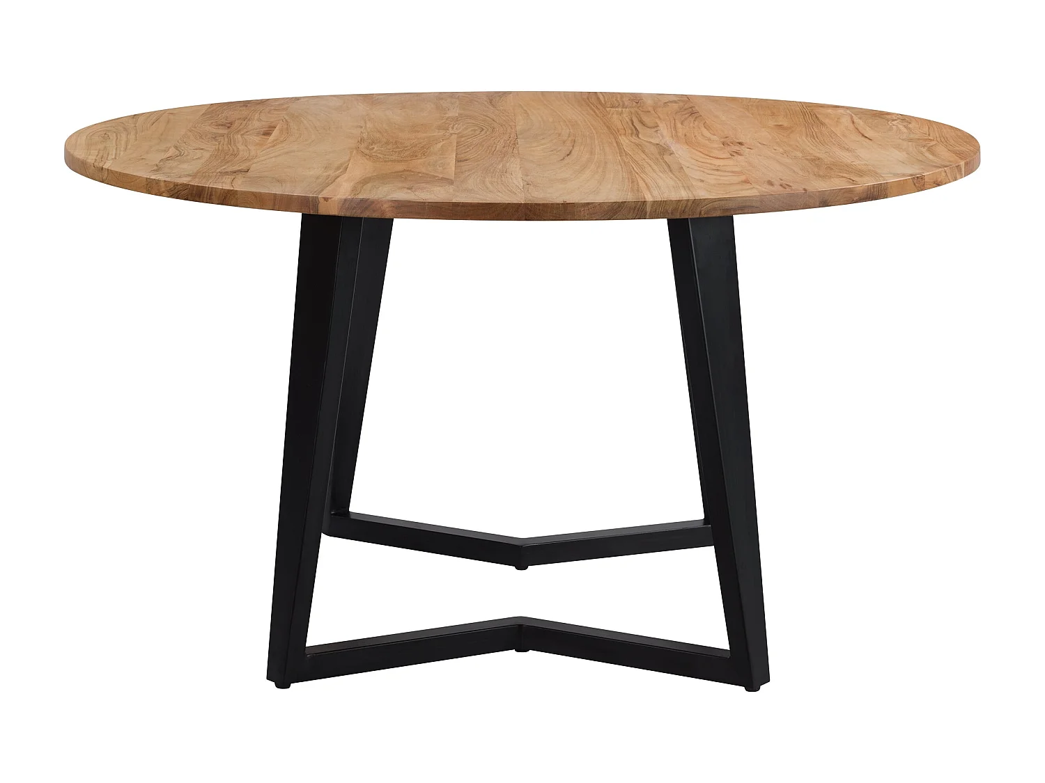 Table ronde 6 personnes en bois d'acacia et métal 140 cm - Moorea