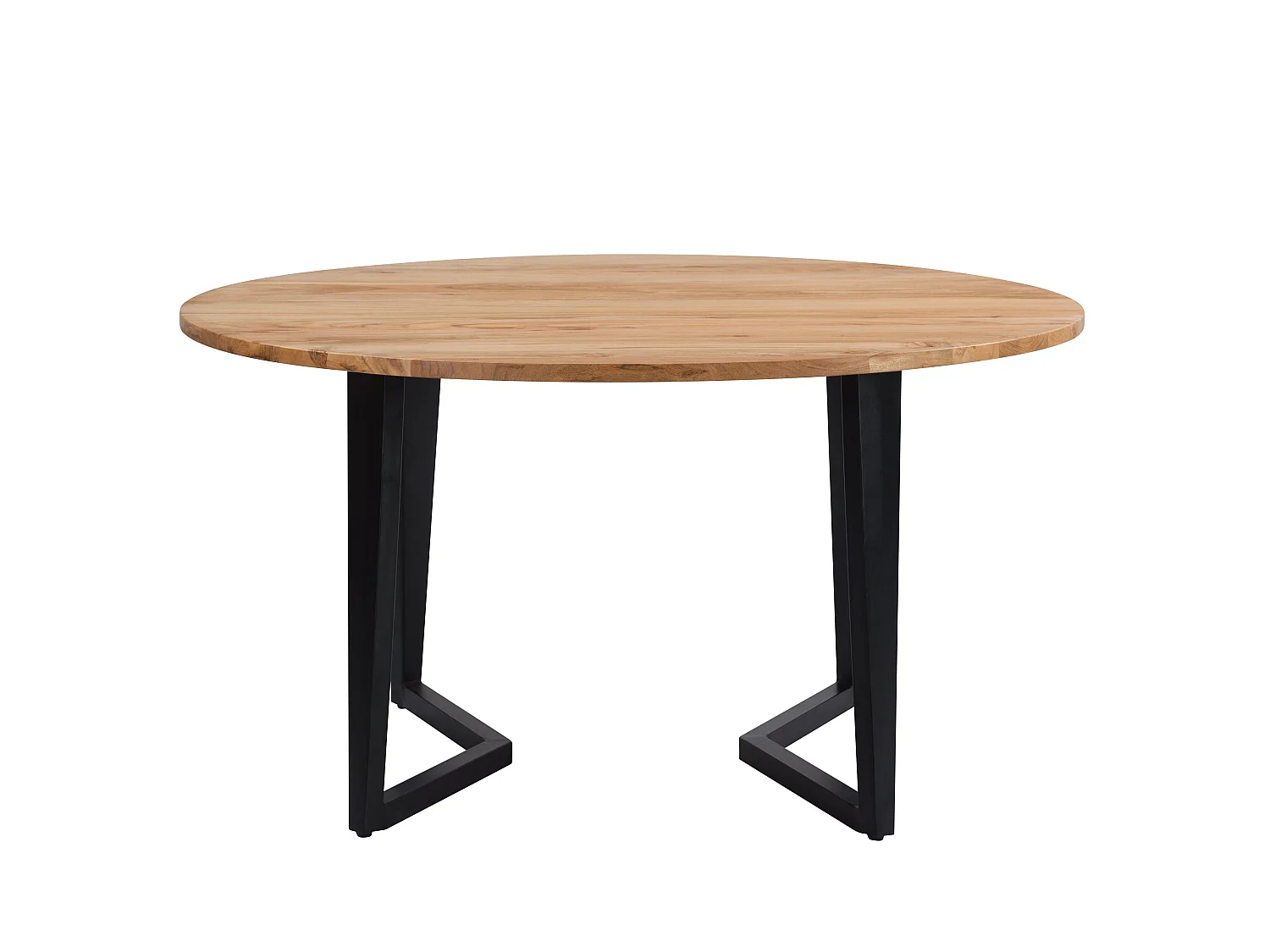 Table ronde 6 personnes en bois d'acacia et métal 140 cm - Moorea