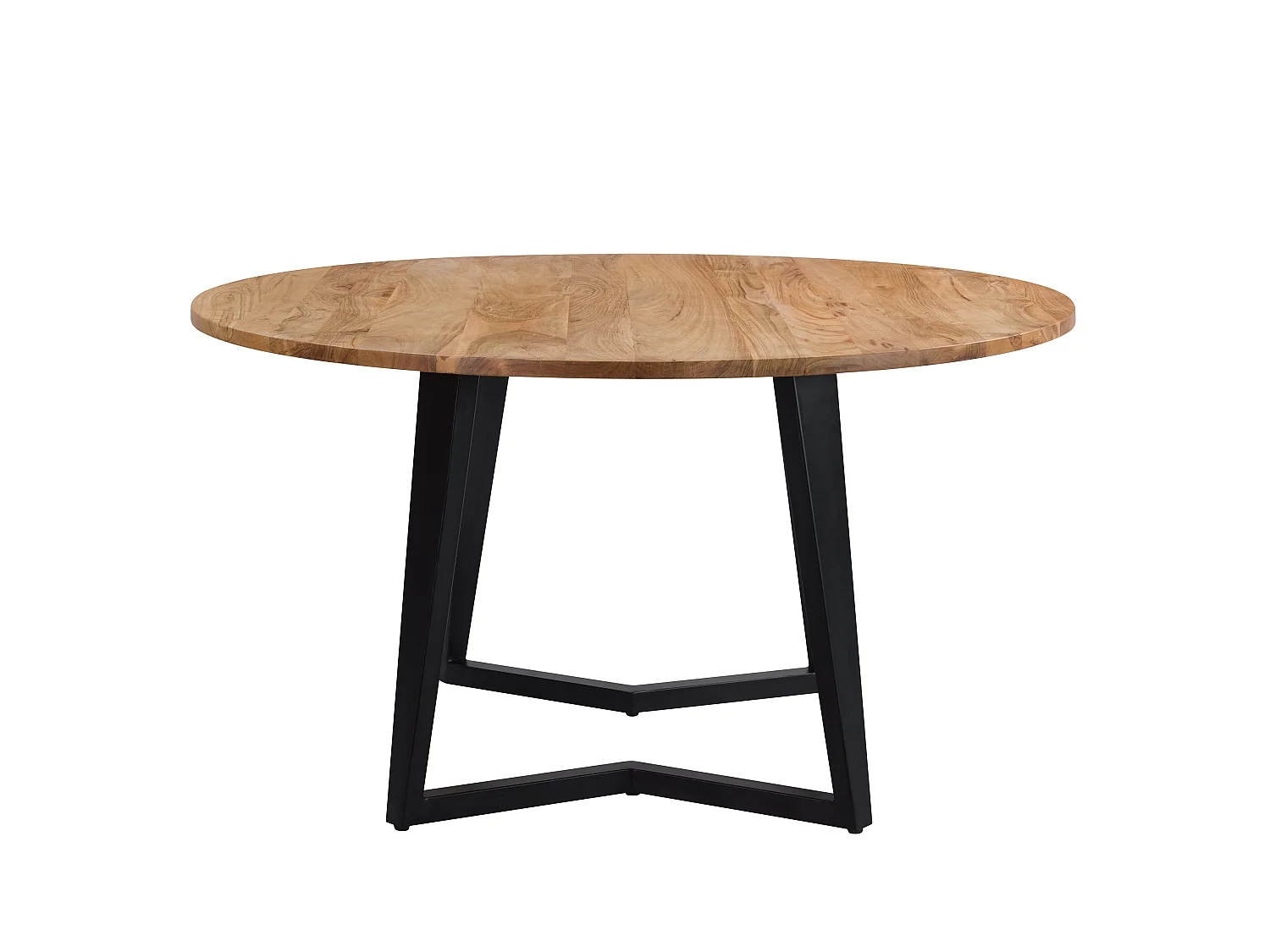 Table ronde 6 personnes en bois d'acacia et métal 140 cm - Moorea