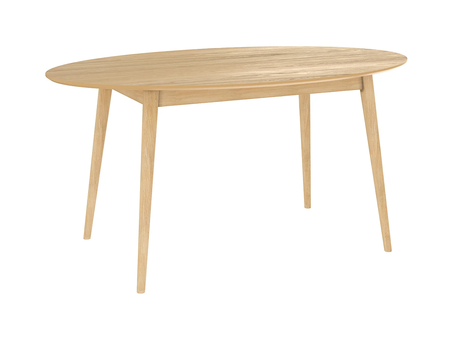 Table ovale 6 personnes en bois clair 150 cm - Eddy