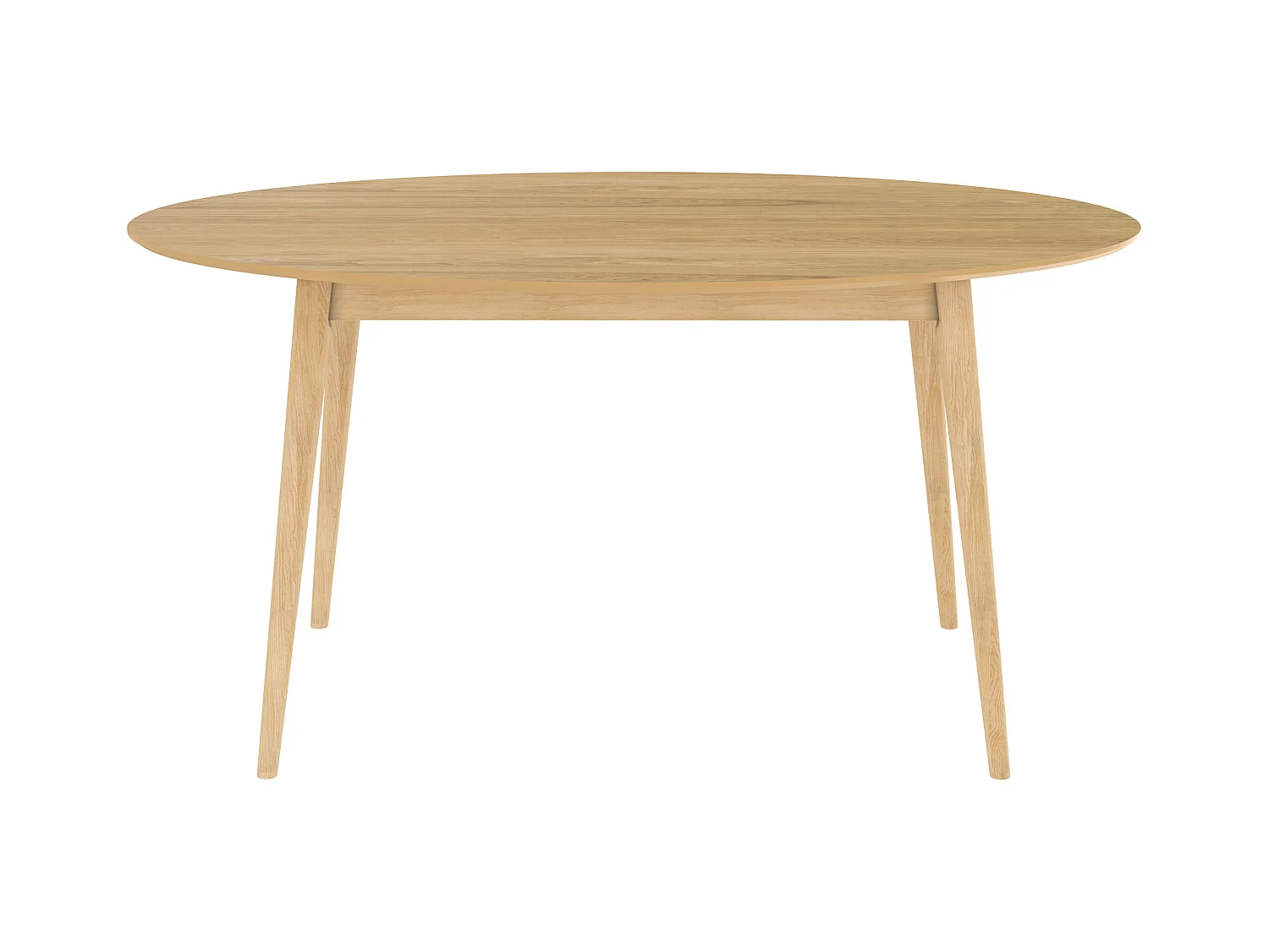 Table ovale 6 personnes en bois clair 150 cm - Eddy