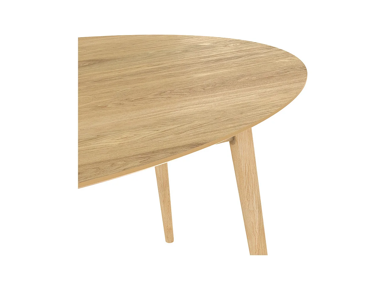 Table ovale 6 personnes en bois clair 150 cm - Eddy