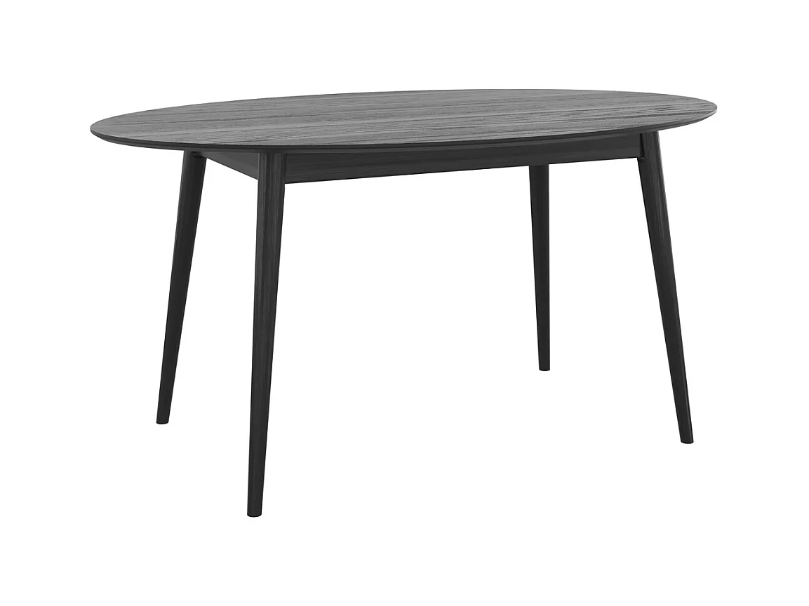 Table ovale 6 personnes en bois noir 150 cm - Eddy