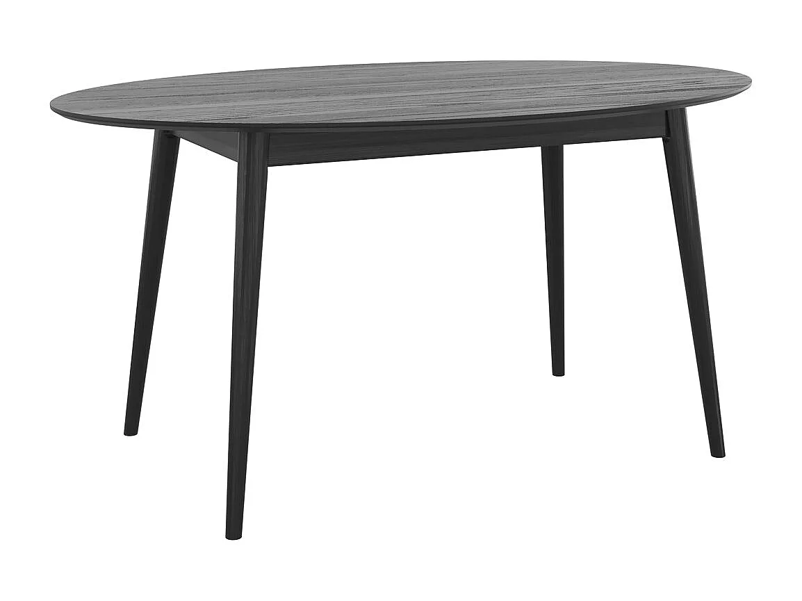 Table ovale 6 personnes en bois noir 150 cm - Eddy