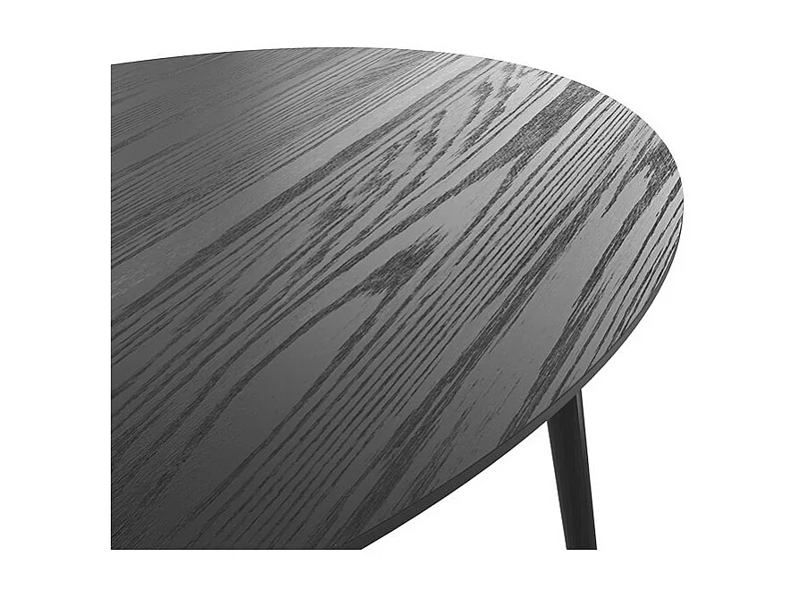 Table ovale 6 personnes en bois noir 150 cm - Eddy