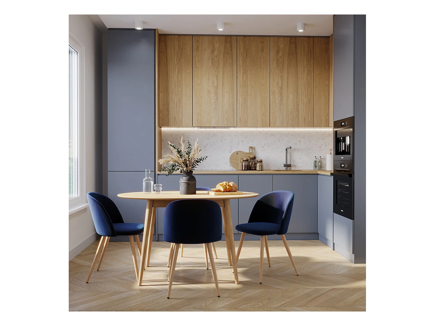 Table ovale 4 personnes en bois clair 130 cm - Eddy