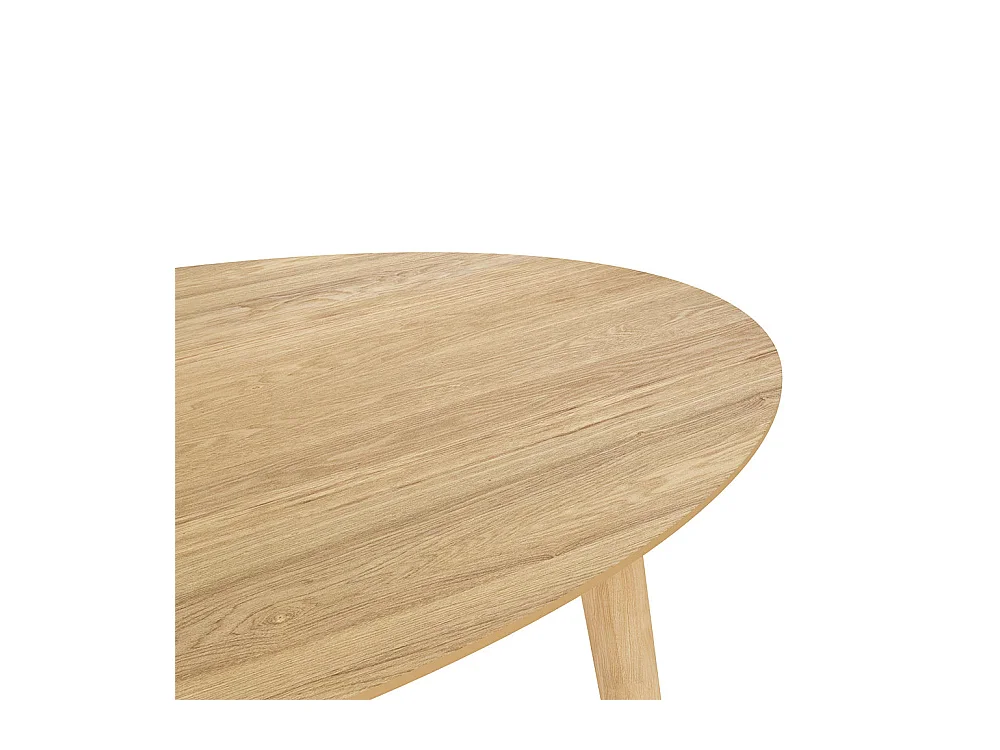 Table ovale 4 personnes en bois clair 130 cm - Eddy