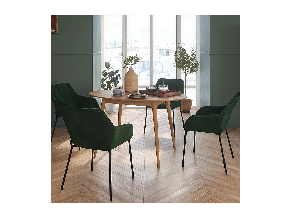 Table ovale 4 personnes en bois clair 130 cm - Eddy