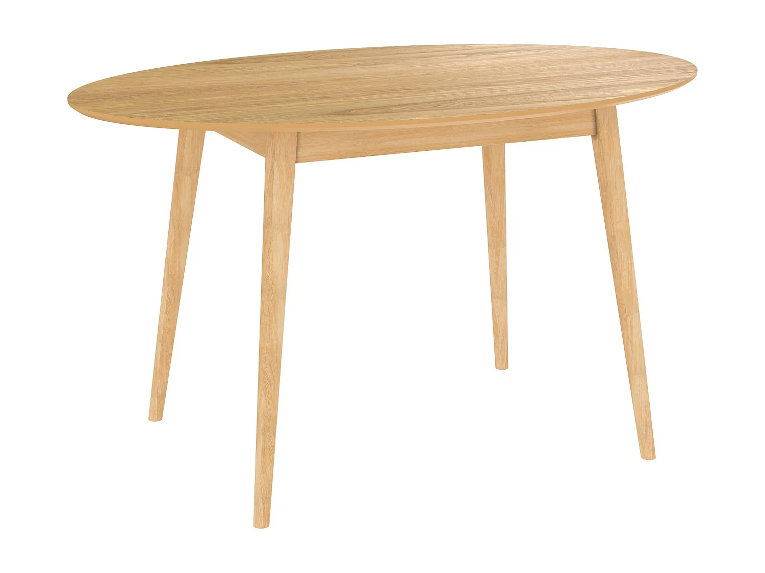 Table ovale 4 personnes en bois clair 130 cm - Eddy