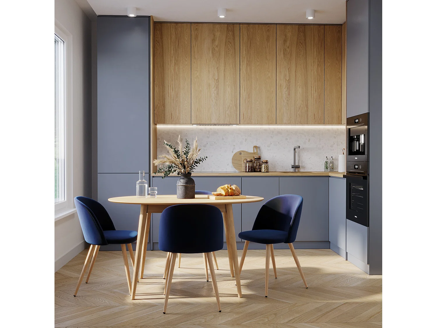 Table ovale 4 personnes en bois clair 130 cm - Eddy