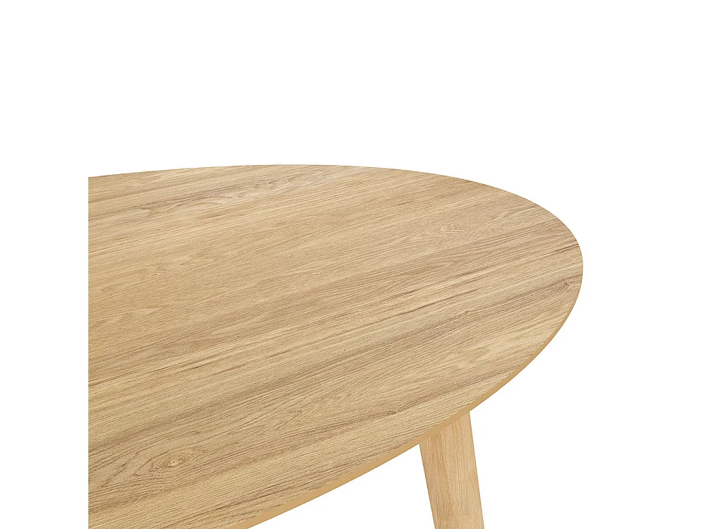 Table ovale 4 personnes en bois clair 130 cm - Eddy