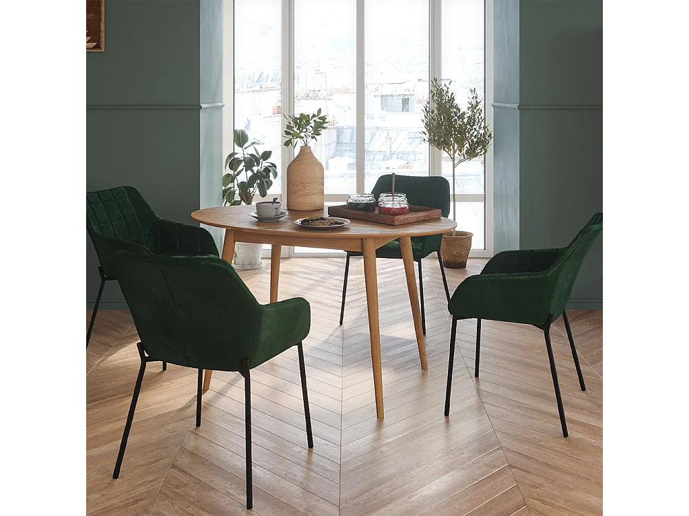 Table ovale 4 personnes en bois clair 130 cm - Eddy