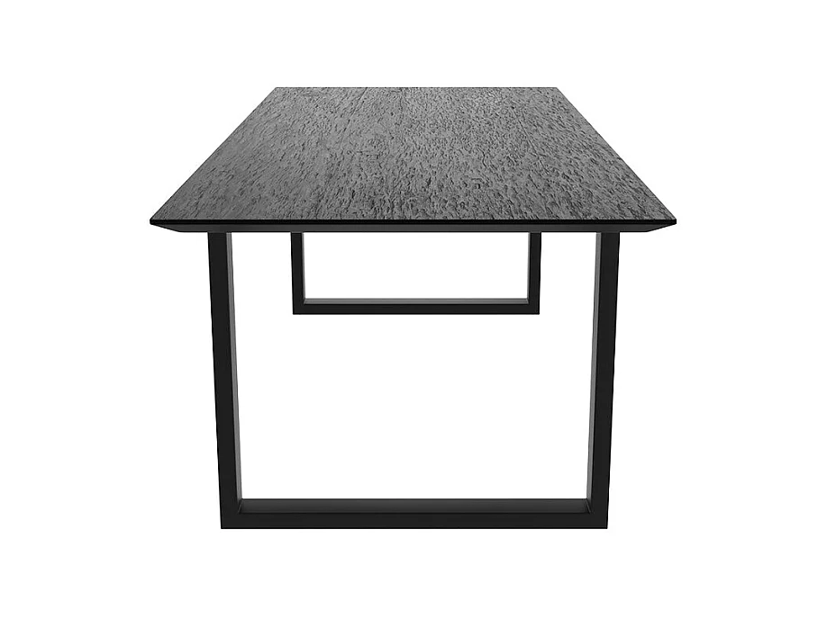 Table rectangulaire 10 personnes en bois de teck recyclé noir 240 cm - Adok