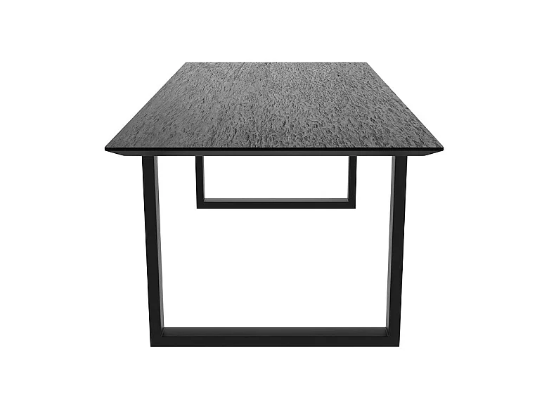 Table rectangulaire 10 personnes en bois de teck recyclé noir 240 cm - Adok