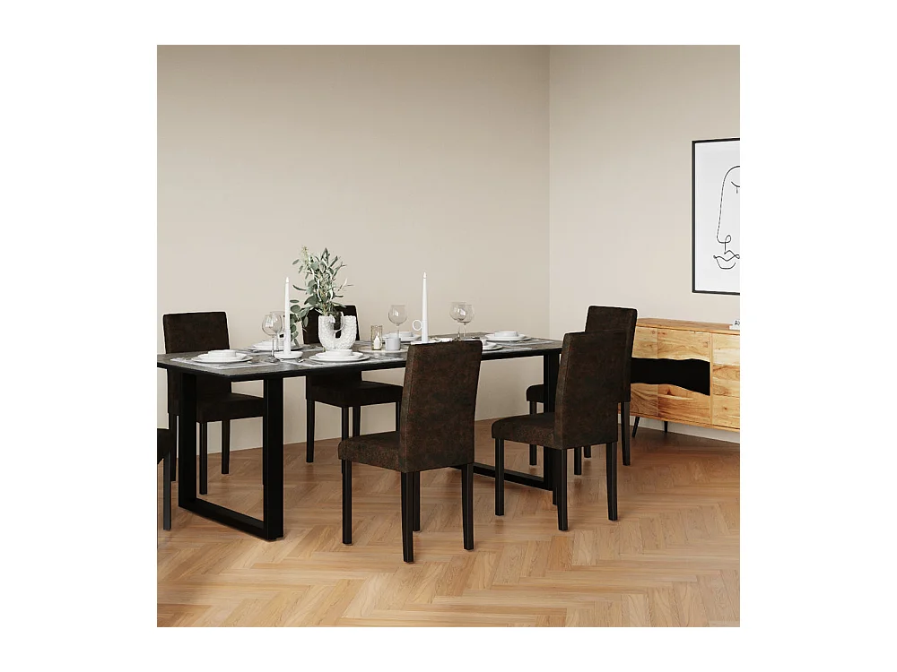 Table rectangulaire 10 personnes en bois de teck recyclé noir 240 cm - Adok