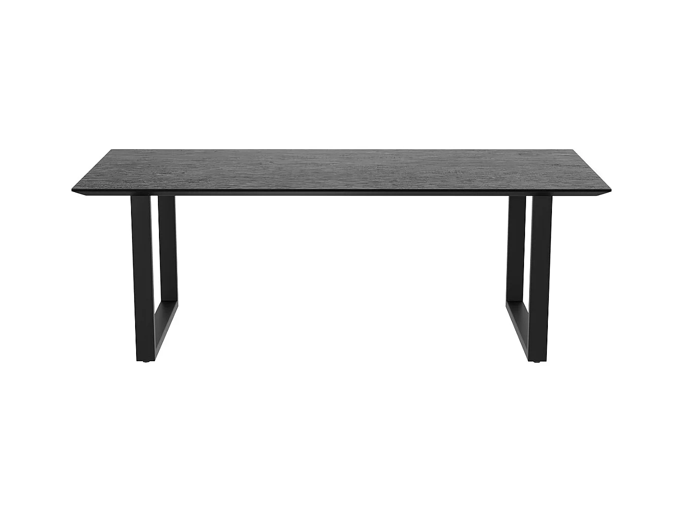 Table rectangulaire 10 personnes en bois de teck recyclé noir 240 cm - Adok