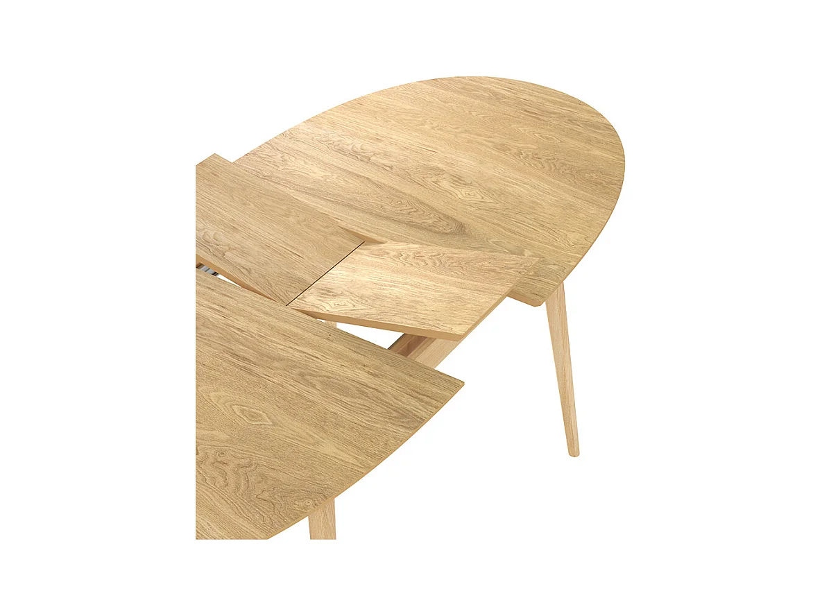 Mesa ovalada extensible de 6/8 personas en madera clara de 170/200 cm - Eddy