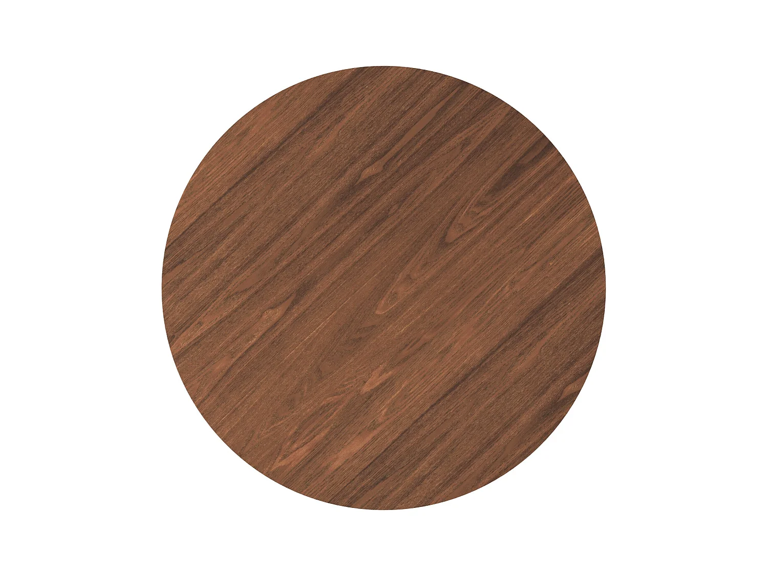 Table ronde 4 personnes en bois foncé finition noyer D105 cm - Liwa