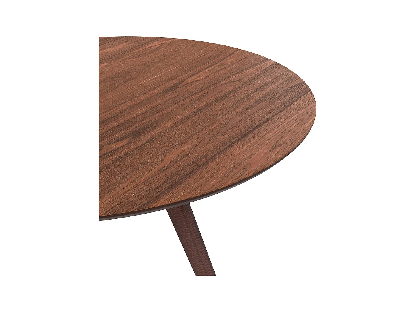 Table ronde 4 personnes en bois foncé finition noyer D105 cm - Liwa