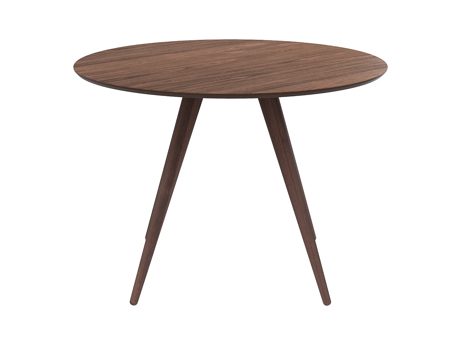 Table ronde 4 personnes en bois foncé finition noyer D105 cm - Liwa