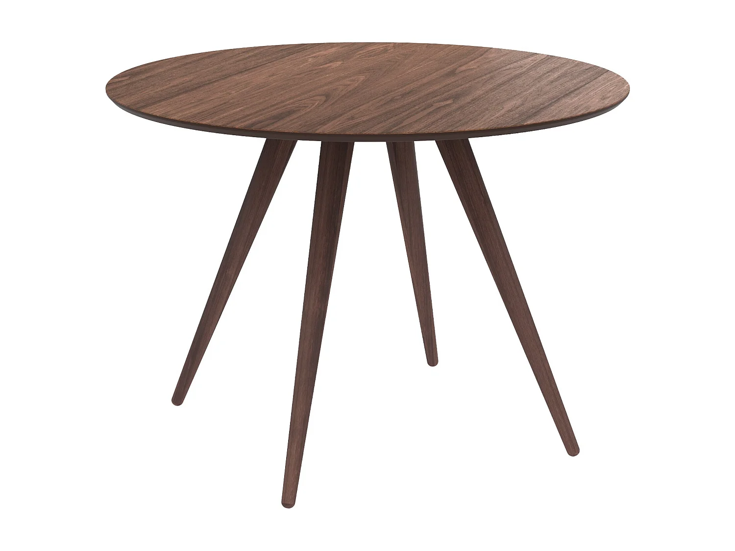 Tavolo rotondo per 4 persone in legno scuro D105 cm - Liwa