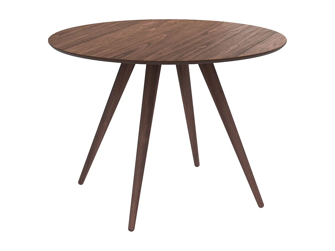 Tavolo rotondo per 4 persone in legno scuro D105 cm - Liwa