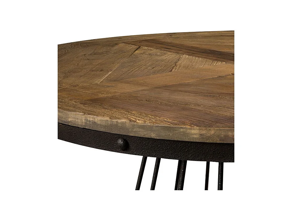 Tavolo rotondo per 5 persone in legno di cedro e metallo D110 cm - Pralus