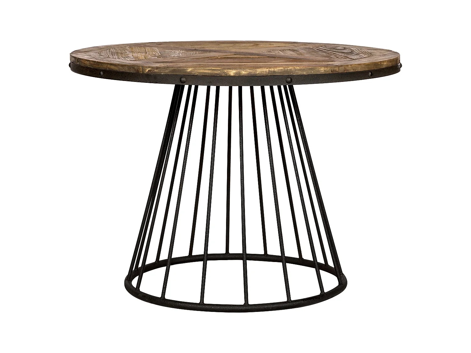 Tavolo rotondo per 5 persone in legno di cedro e metallo D110 cm - Pralus