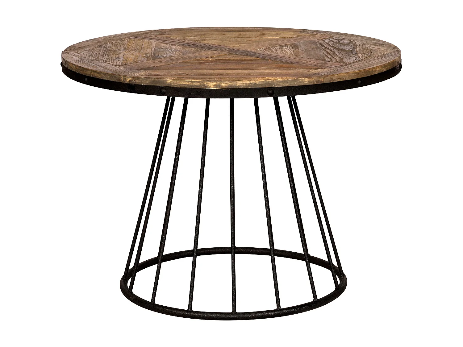 Tavolo rotondo per 5 persone in legno di cedro e metallo D110 cm - Pralus