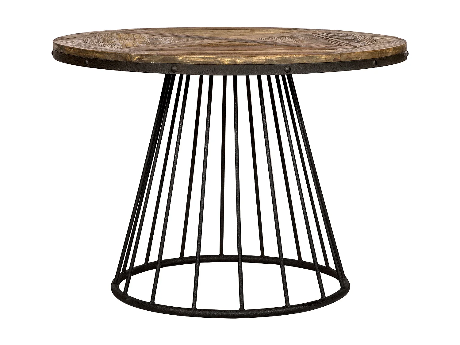 Tavolo rotondo per 5 persone in legno di cedro e metallo D110 cm - Pralus