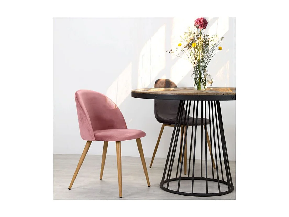 Tavolo rotondo per 5 persone in legno di cedro e metallo D110 cm - Pralus