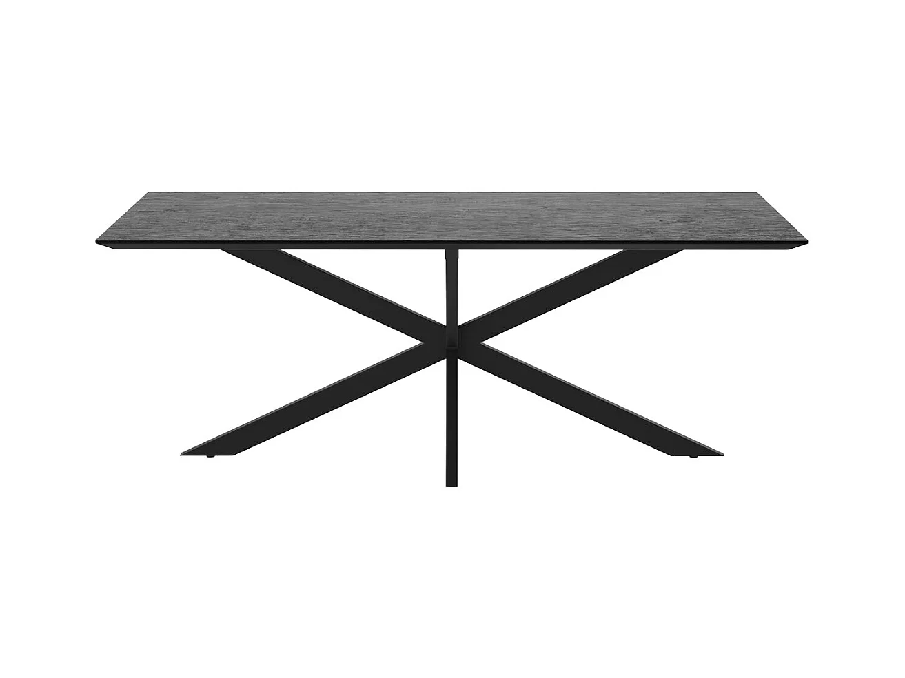 Table rectangulaire 8 personnes en bois de teck recyclé noir 220 cm - Marvel