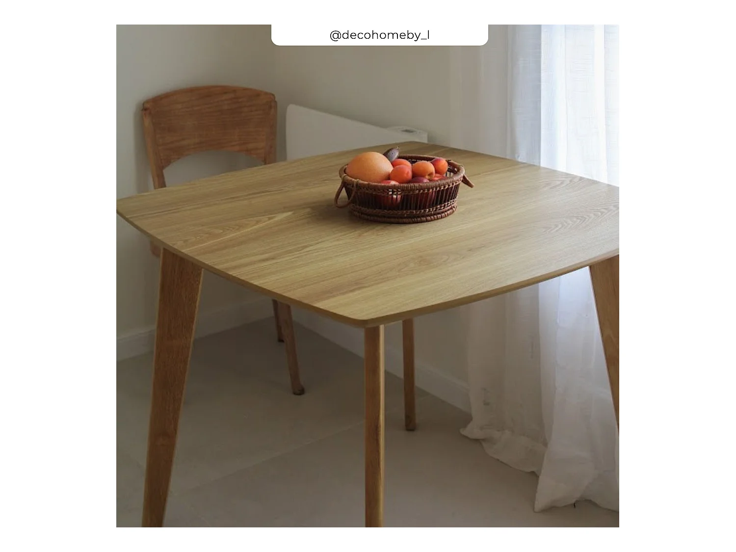 Tavolo quadrato in legno chiaro per 4 persone 90 cm - Julio