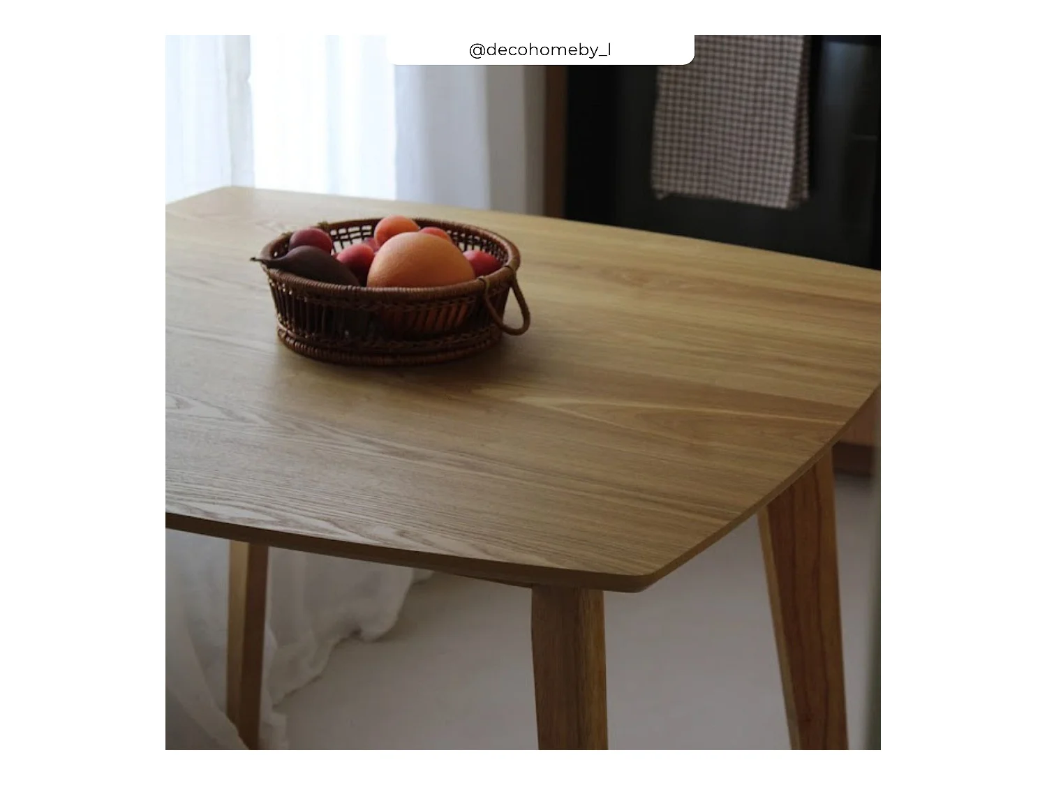 Tavolo quadrato in legno chiaro per 4 persone 90 cm - Julio