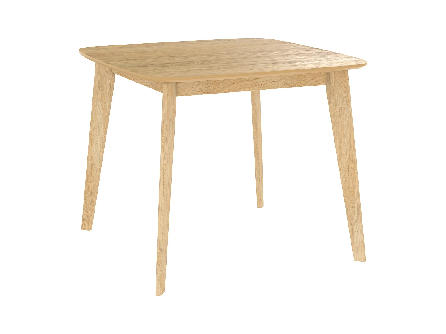 Table carrée 4 personnes en bois clair naturel 90 cm - Julio