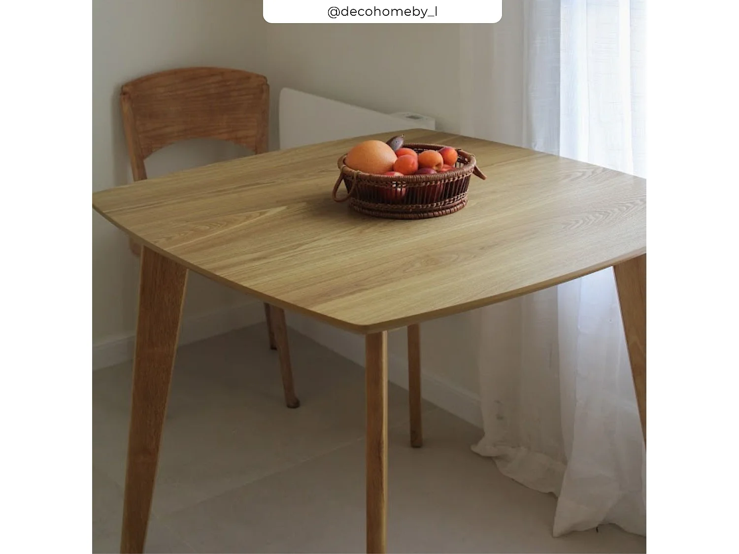 Tavolo quadrato in legno chiaro per 4 persone 90 cm - Julio