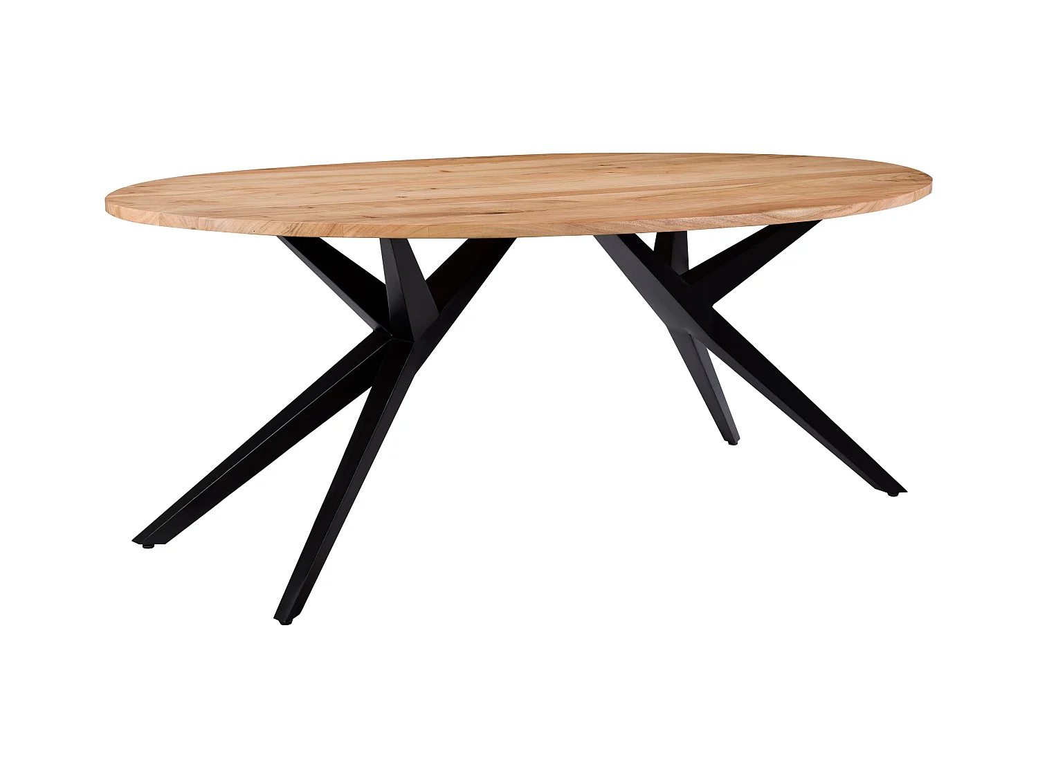 Tavolo ovale da 200 cm in legno con gambe in metallo per 8-10 persone - Matara