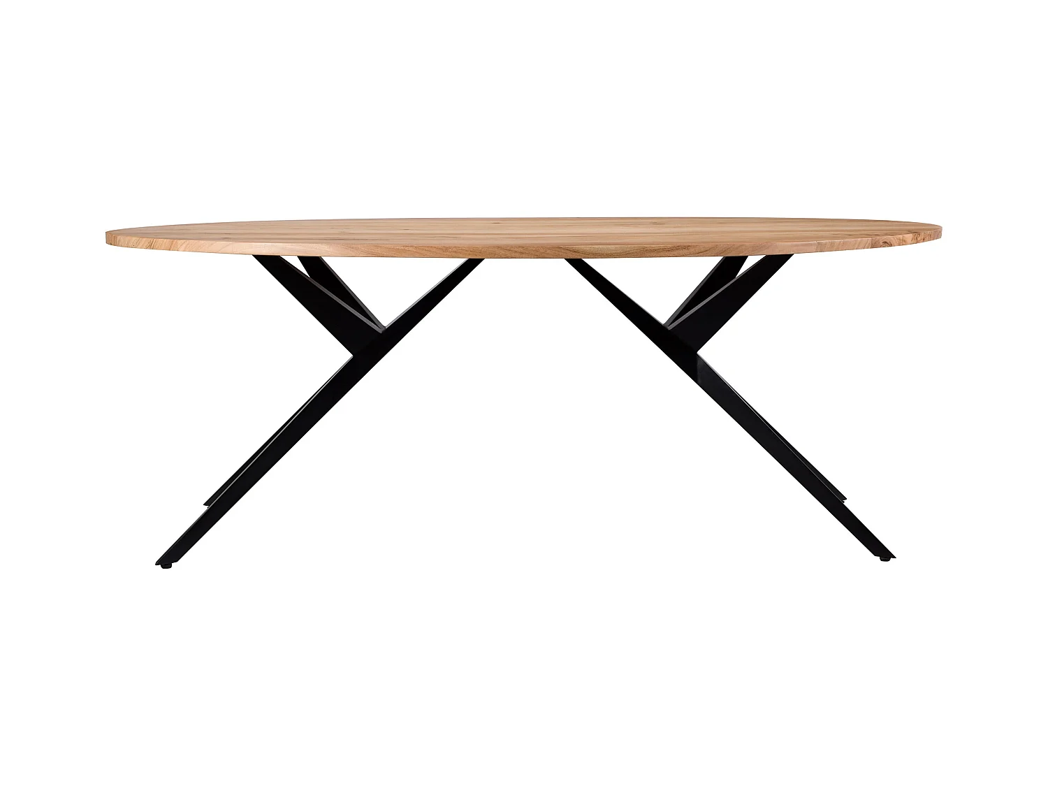 Tavolo ovale da 200 cm in legno con gambe in metallo per 8-10 persone - Matara