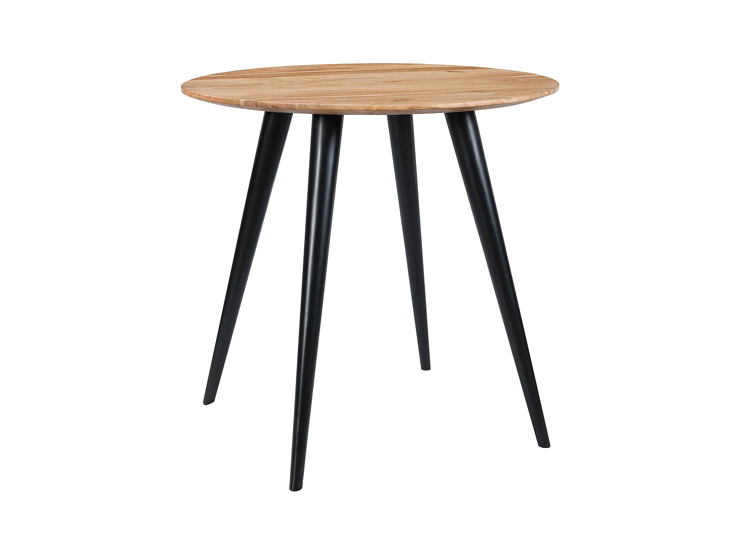 Table ronde 2 personnes en acacia et pieds en métal  D80 cm - Modasa