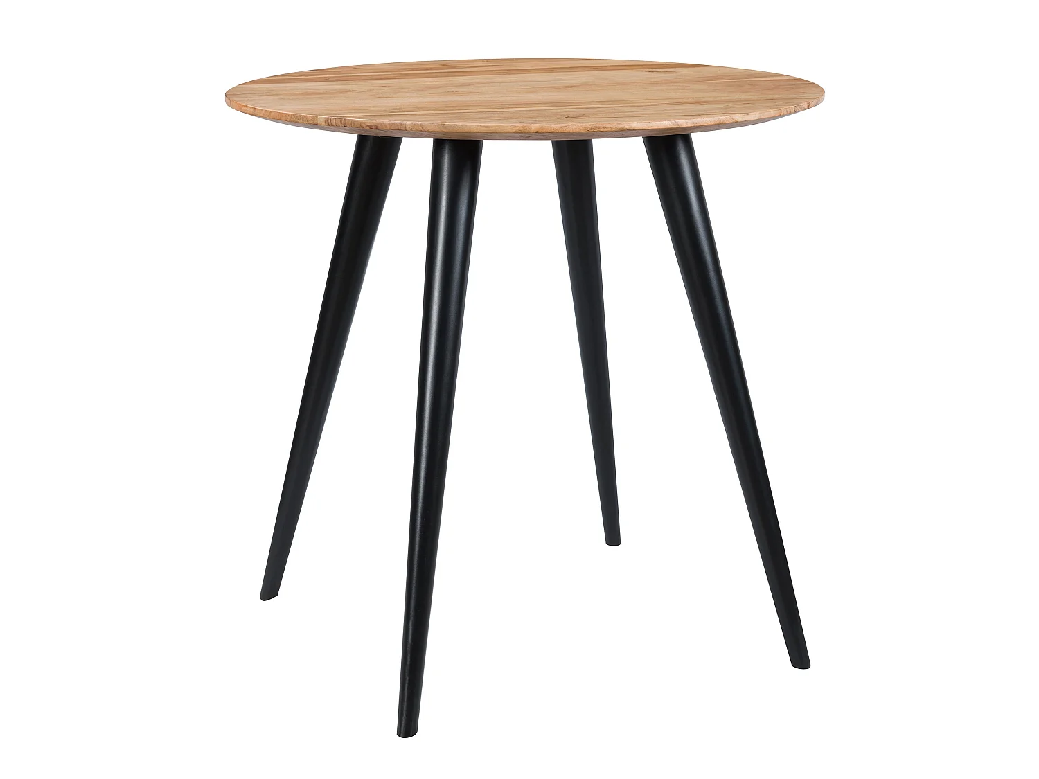 Tavolo rotondo 2 persone in acacia con gambe in metallo D80 cm - Modasa