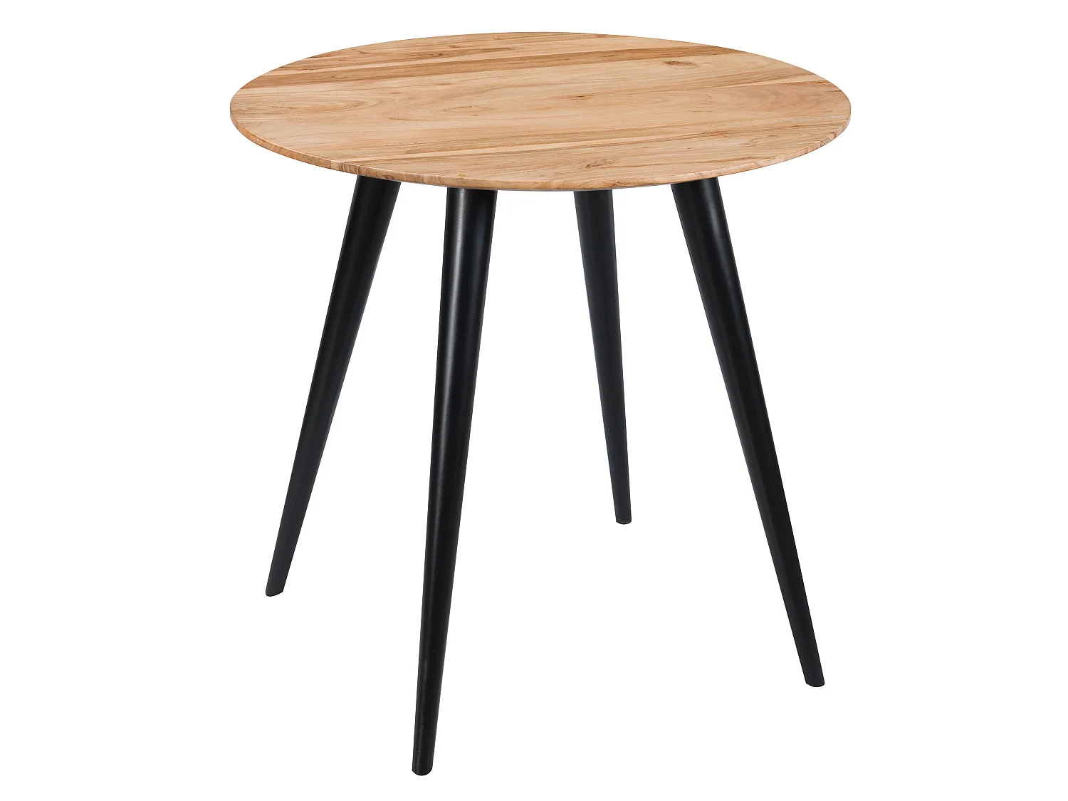 Tavolo rotondo 2 persone in acacia con gambe in metallo D80 cm - Modasa