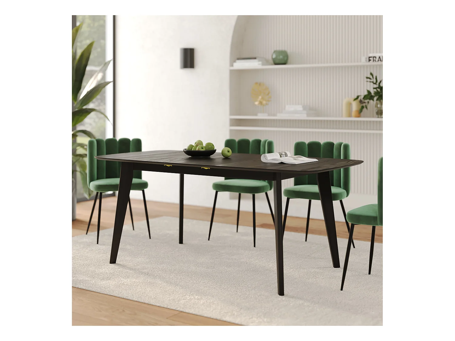 Tavolo per 6-8 persone, allungabile, legno scuro 150/180cm - Oman