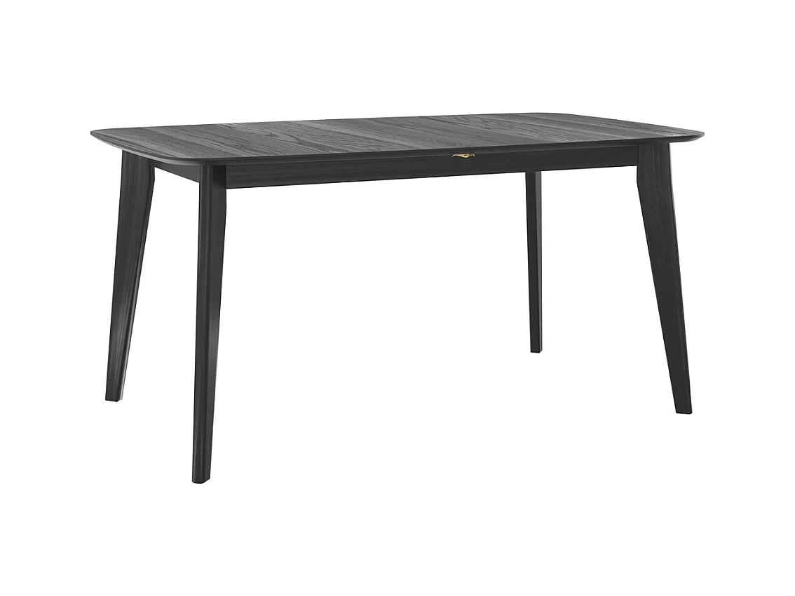 Table rectangulaire 4/6 personnes extensible en bois noir 150/180 cm - Oman