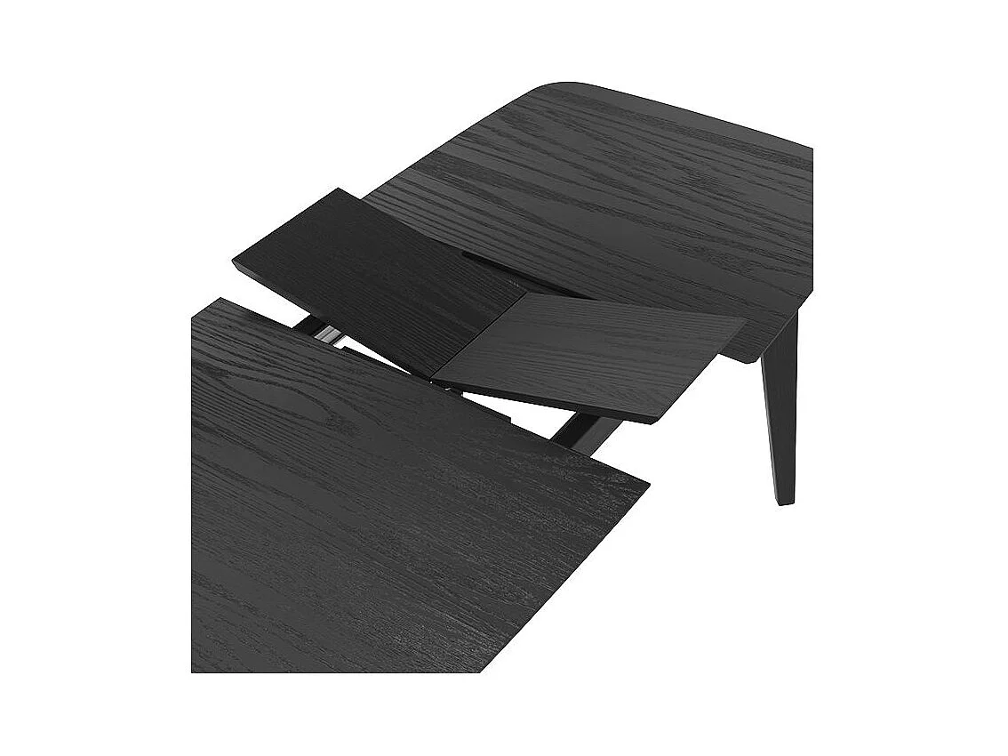 Table rectangulaire 4/6 personnes extensible en bois noir 150/180 cm - Oman